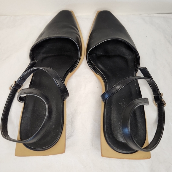 Black Leather Slingback Mules - Picture 9 of 16